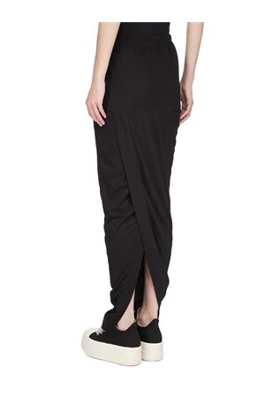 Gonna a tubino con cintura in jersey di cotone nero RICK OWENS DRKSHDW | DS01F4332RN09